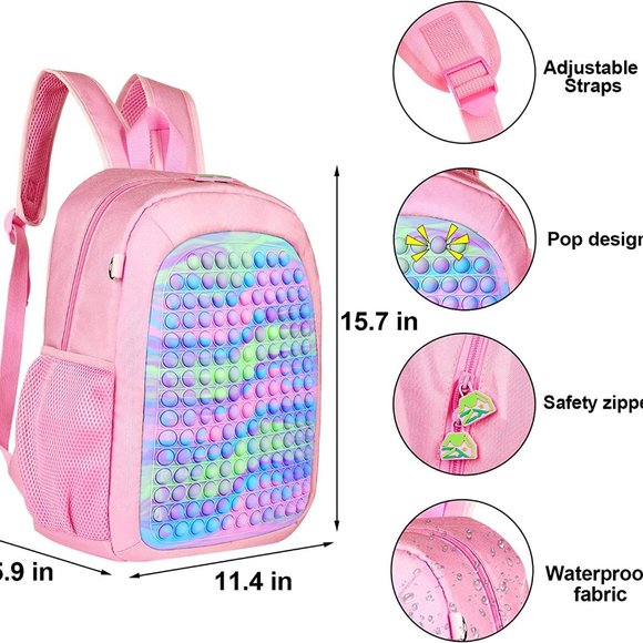 New Pop School Backpack for Girls or Boys, Large Capacity Lightweight BackPack